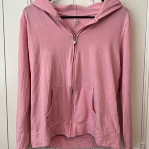 Pink Women's Long Sleeve Zip-Up Hoodie